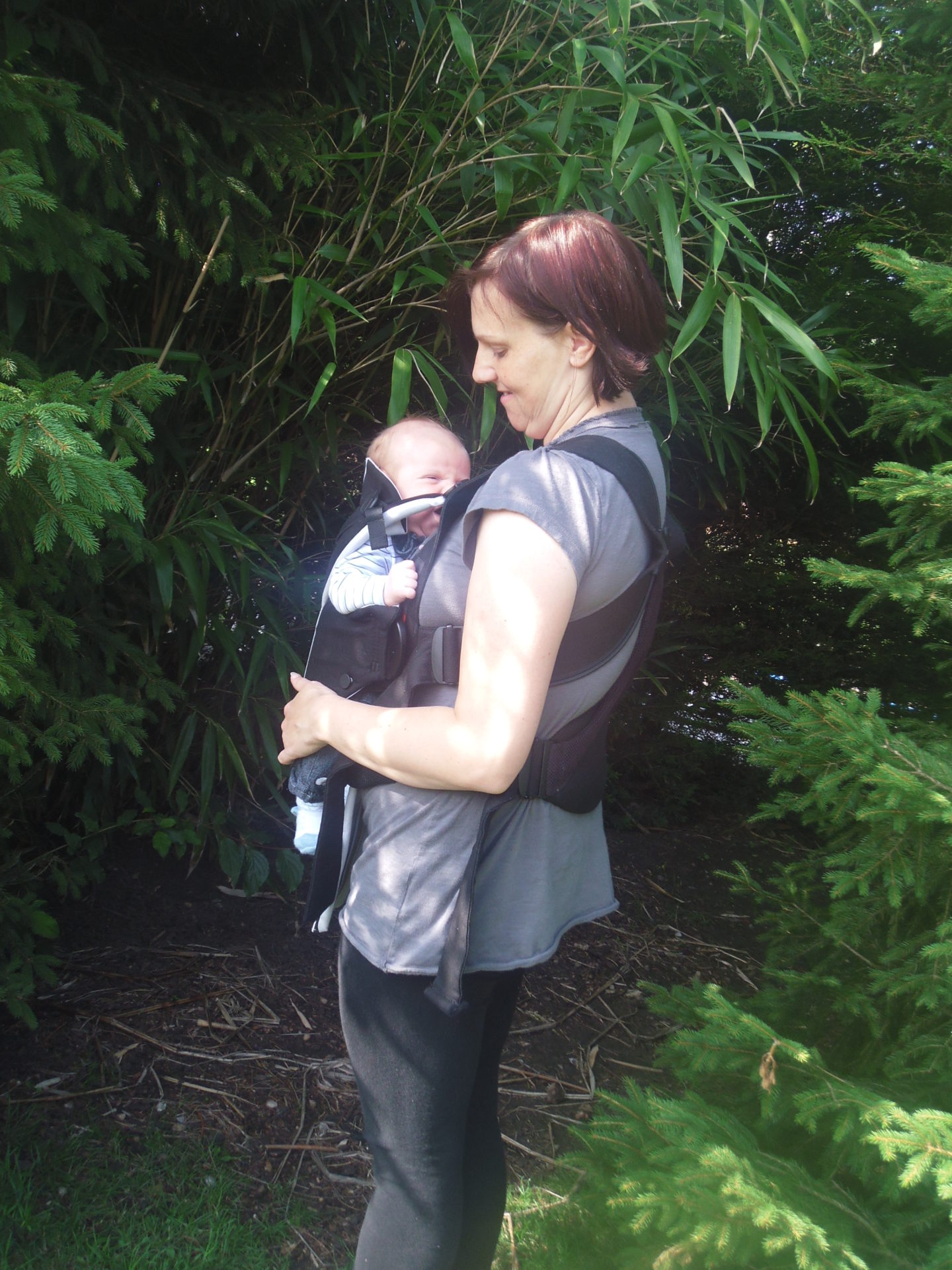 Mandi and Tyrus showing off the Miracle Baby Carrier